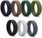Flongo Herrenring Männer Silikon Ringe Siegelring Bandring Daumenring 7 Stück Set, Gummibänder Verlobung Engagement Verlobungsringe Hochzeit Siegel Ring Herren-Accessoires