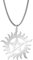 Pentagram Sonnenrad geschichtete Halskette für Frauen Männer Edelstahl zierlich Chic Sonne Sunburst Pentagram Anhänger Doppelschicht Halskette Schmuck Geschenk (Silber 3)