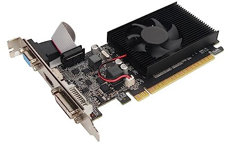 Jectse GT610 1GB DDR3 Graphic Card, 64 Bit Game Graphics Card with Cooling Fan, 810/1800MHz PC Computer Graphics Card, Support PCI Express X16 2.0, HDMI, DVI, VGA, for Desktop Computers