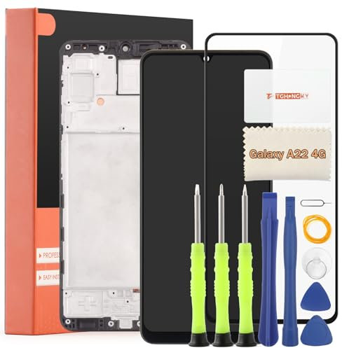 TGHongKy pour Samsung Galaxy A22 4G A225M Ecran Complet Écran Remplacement Tactile Digitizer Assembly pour Samsung Galaxy A22 4G A225M LCD avec Kit De Réparation(Noir avec Cadre
