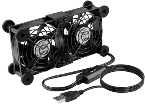 ELZO USB Ventilator, 80mm 5V mit 3 Einstellbare Geschwindigkeiten, Leise Mini Tischventilator, USB PC Computer USB Lüfter 80mm Axiallüfter für Computer/ PS4/ TV Box/Empfänger/AV-Kabine/Router