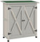 Outsunny Abri de Jardin Armoire de Jardin Remise pour Outils sur Pied dim. 110L x 55l x 117H cm 2 étagères 2 Portes Toit bitumé étanche Bois Massif pin pré-huilé Gris