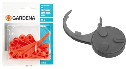 Gardena Lames de Rechange RotorCut de Lames de Rechange pour Tondeuse à Gazon/Coupe-Bordures & Kit Roue pour Coupe-Bordures Roues pour débroussailleuse, Pose Facile
