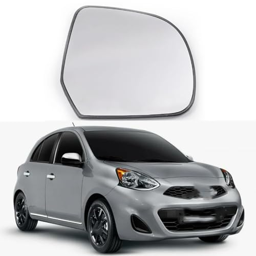 YujieNB Austauschbarer Auto-Außenspiegel aus Beheizbarem Glas für Nissan Sunny Micra Leaf K12 K13 2010-2018,beheizbarer Rückspiegel für Fahrer und Beifahrer Links/rechts,B-Right