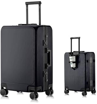 Meoky Hartschalenkoffer großer Koffer 4 Räder leicht TSA Ausgestattet mit einem faltbaren Getränkehalter,6,20in