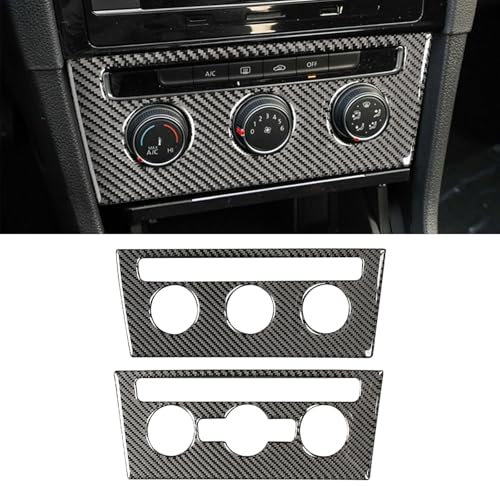 HLMNAKE Interior Sticker Abdeckung aus Carbonfaser, Auto Trim Tuning Dekoration Accessoires für 2014-2020 VW GOLF 7 (CD-Panel)