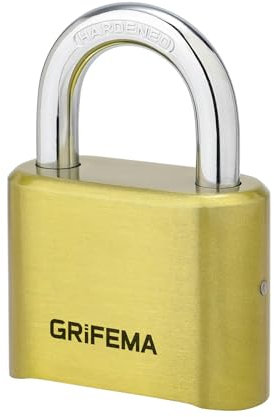 GRIFEMA, GA1007 Candado de Combinación, Cerradura de Combinación de 4 Dígitos, Adecuada para Gimnasio, Maleta de Equipaje y Caja de Herramientas, Oro
