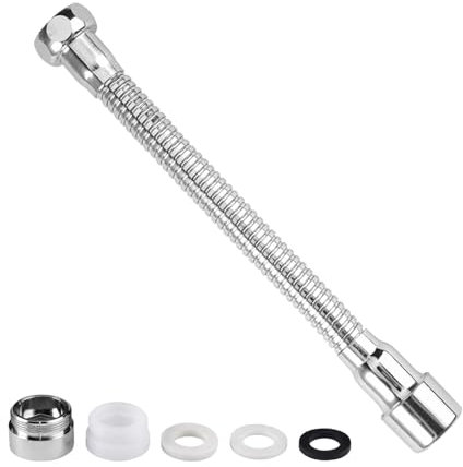 Extensor Grifo Cocina, 20 cm Alargador de Grifo de Fregadero, Extensión Giratoria de 360° para Grifo, Aireador Flexible de Grifo, Extensión para Grifo de Cocina para Baño, Balcón, Inodoro, Jardín