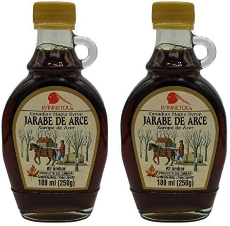 WINNETOU - Sirope de Arce, Jarabe de Arce 100% Natural, Maple Syrup, Canadá #2 Ámbar/Grado A - 250 g (Paquete de 2)