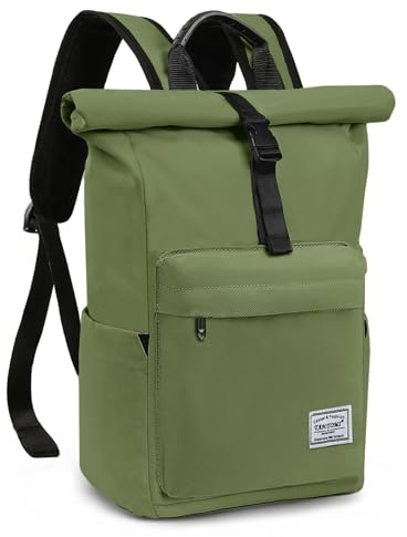 TANTOMI Rucksack Damen Herren, Rucksack Laptop Tasche 15,6 Zoll, Laptop Rucksack Damen Herren weit öffenbar, Rolltop Rucksack wasserdicht,Backpack Daypack für Schule,Fahrradfahren,Freizeit und Reise.