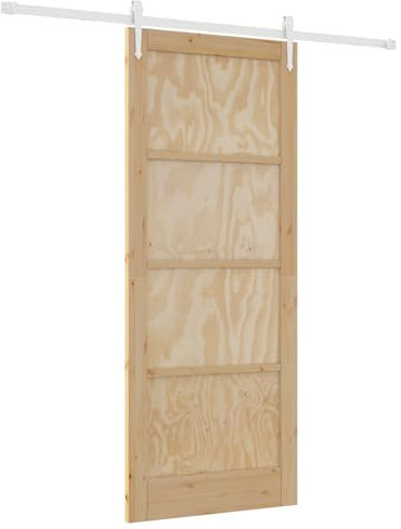 Puerta Deslizante vidaXL con Hardware 86x211 cm de Madera Maciza de Pino