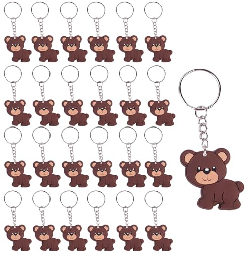 24 Stück Waldtier Schlüsselanhänger, Tierschlüsselanhänger der Karikatur | Tier Schlüsselanhänger, Schlüsselring Mitgebsel Party Geschenke, für Gäste, Party Mitgebsel und Schulparty
