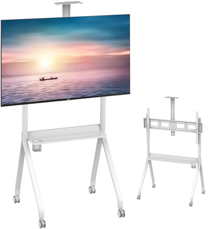 Mobiler TV-Wagen Rollständer mit Rollen für LCD-LED-Bildschirme, robuster tragbarer Bodenwagen, höhenverstellbar