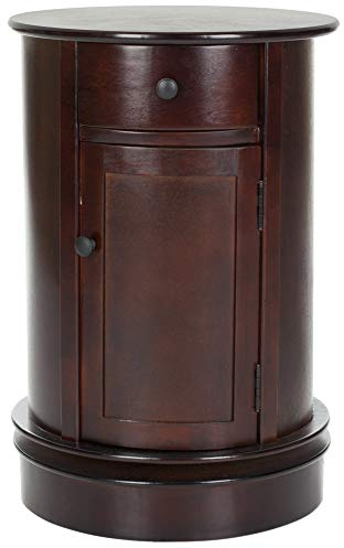 SAFAVIEH Furniture - Tabitha 1-Drawer Accent Table - Dark Cherry - Solid Wood - Farmhouse Storage Design - Ideal for Living Room, Entryway, 17.7W x 17.7D x 26H - Fully Assembled (AMH5712D)
