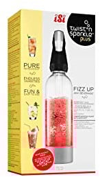 iSi 100530 Twist'n Sparkle Starterset, 1 L, Wassersprudler für Sprudelwasser mit 6 Kohlensäure Kapseln, Soda Maker, Robuste PET-Flasche für Unterwegs, Bar Zubehör für Cocktails und Drinks