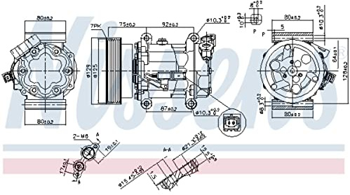 NISSENS 89372 A/C Kompressor für Klimaanlage Klimakompressor mit ID: SD6V12 Kältemittel: R134a PAG 46 mit 125mm Riemenscheibe 7-Rillen für RENAULT Clio III Schrägheck (BR0/1, CR0/1) 7711368902