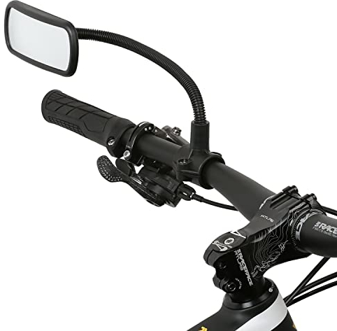 Wicked Chili Rückspiegel für Fahrrad Lenker (Spiegelfläche: 102 x 44 mm, Made in Germany) Spiegel mit Schwanenhals, konvex - ideal für E-Bike, Roller, Mofa, Rollstuhl, Rollator, Kinderwagen, etc.