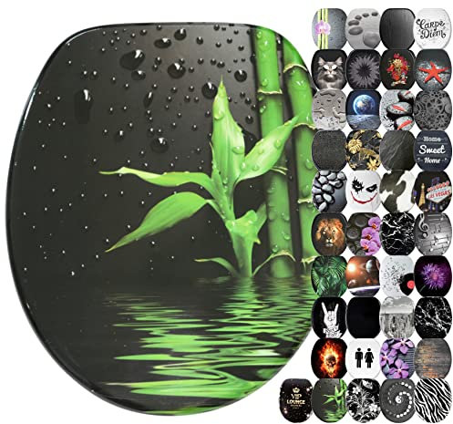 Sanilo Soft Close Toilet Seat, Wide Choice of Black Toilet Seats, Stable Hinges, Easy to Mount (Virella)