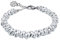 ParticolarModa Bracciale regolabile pendente charm quadrifoglio portafortuna nodini intrecciato 6 mm (Regolabile da 16 a 19 cm (x polso 13-15), Argentato)