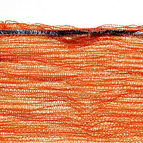 Netzsack, Raschelsack, 50 cm x 78 cm, 30 kg, mit Kordelzug, für Gemüse, Holzscheite, Feuerholz, orange, orange