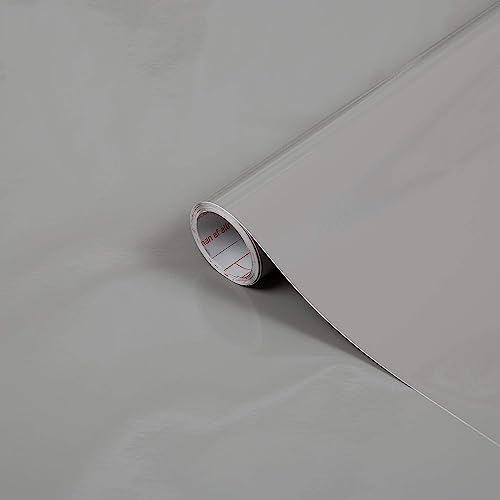 d-c-fix Pellicola Adesiva per mobili tinta unita lucida grigio PVC plastica vinile impermeabile decorativa per cucina, armadio, porta carta rivestimento 67,5 x 200 cm