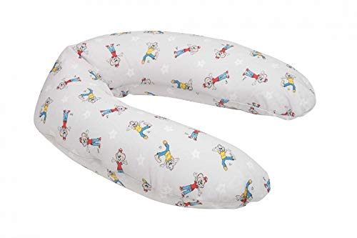 Stillkissen Ed & Edda 170x40cm weiche & anschmiegsame EPS-Mikroperlen-Füllung TÜV zertifiziert höchster Komfort Schwangerschaftskissen (Sterne grau)