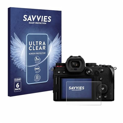Savvies 6 Stück Schutzfolie für Panasonic Lumix DC-S5 / DC-S5D (2024) Displayschutz-Folie Ultra-Transparent