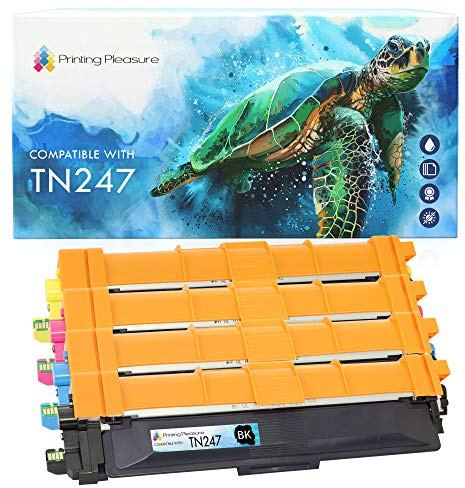 Printing Pleasure TN-247 TN247 4 Toner kompatibel für TN-243 Brother DCP-L3510CDW L3550CDW HL-L3210CW L3230CDW L3270CDW MFC-L3710CW L3730CDN L3750CDW L3770CDW, Schwarz/Cyan/Magenta/Gelb