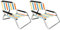 Neso 2 Pack of Lightweight Water Resistant Beach Chairs with Shoulder Strap and Slip Pocket - Folds Thin (Vintage Stripes)