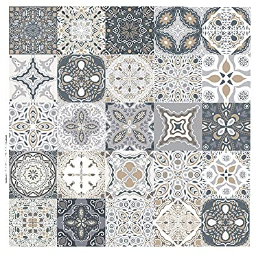 25 Stück Mosaik Fliesenaufkleber, PVC Fliesensticker Fliesen Folie,DIY Selbstklebende Tapete Aufkleber Klebefolie für Küche Badezimmer Home Decor (15x15cm)