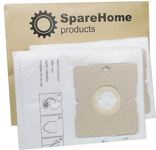 SpareHome® 10 Bolsas de alta filtracion + 1 filtro SpareHome® compatibles con aspiradores Taurus TWINGO II, TWINGO 1400 Voyager 2000, Yaris 2500, Focus 1800