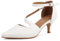 Greatonu Zapatos de tacón para Mujer con Correa en el Tobillo y tacón Gatito, Blanco, 37 EU