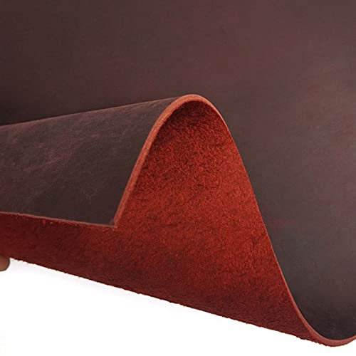 DUNGS Cuir de vachette vin Rouge Crazy Horse Cuir première Couche matériel bricolage Main maroquinerie Vintage Cuir tanné à l'huile pièce 2mm