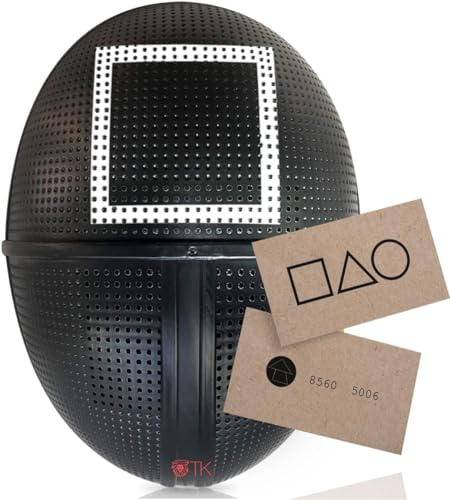 TK Gruppe Timo Klingler 5x Viereck The Game squid Maske Viereck - für Halloween, Fasching & Karneval als Kostüm für Herren & Damen