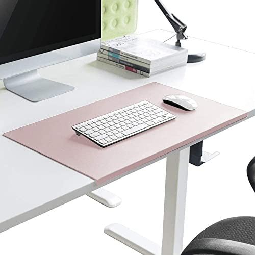 Schreibunterlage,Schreibtischunterlage mit Kantenschutz aus Weichem Kunstleder,Groß PU-Leder Mousepad für Büro/Zuhause,Büro Wasserdichte Rutschfeste Schreibenmatte,Rosa,100X50cm
