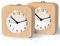 aboveClock Wecker Analog Ohne Ticken 2 Stück, Wecker Holz mit Snooze, Nachttisch Tischuhr mit Nachtlicht, Batteriebetrieben （1*AA-Batterie benötig - Nicht enthalten - Naturholz in Hellbraun