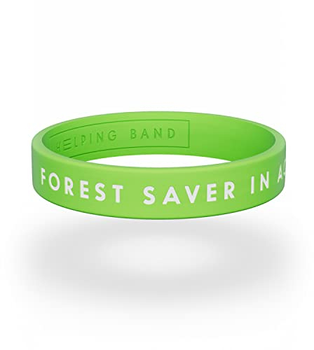 Helping Band - Silikon Armband - Forest Saver in Action I Größe L/XL I Farbe Grün - Unterstütze WWF-Projekte - Silikonarmband für Herren und Damen - Gummi Armbänder