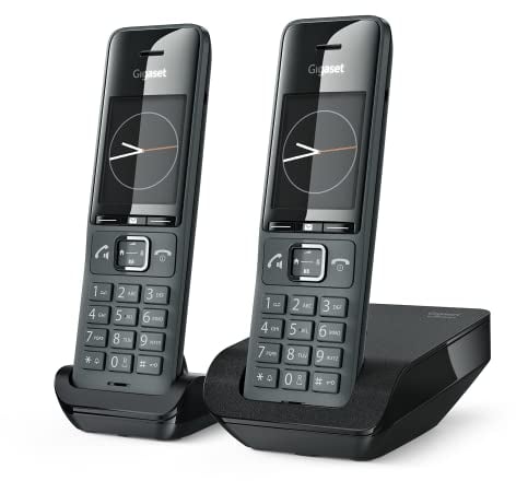 Gigaset COMFORT 520 Duo - Due Telefoni cordless - Qualità audio brillante anche in vivavoce - Black list, Nero Titanio [Versione Italiana]