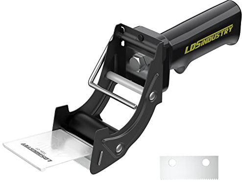 LDS Industry, Schnellwechsel-Klebebandabroller mit extra Klinge, 50 mm, leicht, ergonomisch, industriell, strapazierfähig, Handbandschneider für Karton, Verpackung und Kartonversiegelung, Schwarz