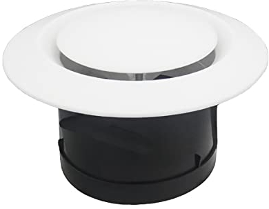 JSIXASO Grille d'aération en ABS Blanc 150mm Grille d'évacuation d'air d'échappement Capot d'échappement réglable pour systèmes de ventilation (6Inch)