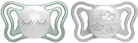 Chicco PhysioForm Light Lumi, Heller Schnuller im Dunkeln, Schnuller 16-36 Monate, Sauger aus Silikon, fördert die richtige Entwicklung des Mundes, 2 Stück, neutral