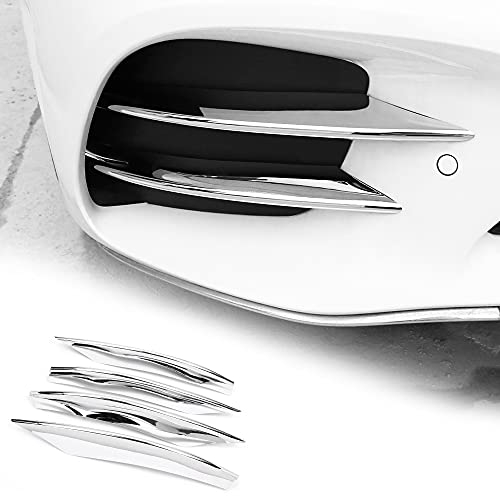 KUNGKIC ABS Chrom Auto Frontstoßstange Kühlergrill Nebelscheinwerfer Abdeckung accessories Car Bumper Grille Fog Light für Mercedes Benz C-Klasse W205 C200 C350 C53 C180 2019 2020 zubehör