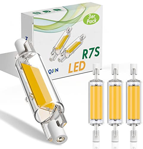 YLXQJIN R7S LED 78mm Dimmbare Glühbirne, 10W COB Birne Ersetzt 80W Halogen Leuchtmittel (3 Stück, Naturweiß)