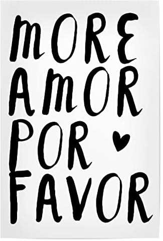 artboxONE Poster 150x100 cm Typografie More Amor por Favor Black - Bild More Amor Handwritten Heart