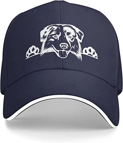 QQIAEJIA Baseballkappe, Motiv: Australischer Schäferhund für Herren, niedliche Mützen, marineblau, Einheitsgröße