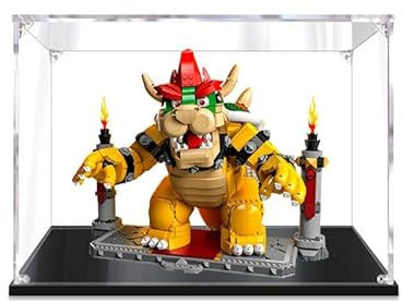 Staubdichte transparente Acryl-Vitrine für Lego 71411, Aufbewahrungsbox für Spielzeugmodelle, Sammelbox für (The Mighty Bowser 71411) – kein Kleber erforderlich (nur Display-Box)(2mm)