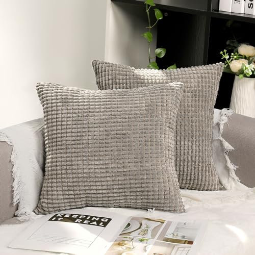 TAN.TOMI Kissenbezug 40x40, Kissenbezüge Kord Uni 2er Set, Kissenhülle Pillow Cover für Zierkissen Dekokissen Sofakissen Couchkissen in vielen Farben.