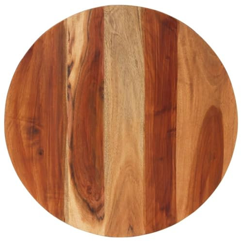 vidaXL Sheesham-Holz Massiv Tischplatte Massivholzplatte Holzplatte Ersatztischplatte Holz Platte für Esstisch Palisander Rund 15-16mm 60cm