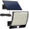 PQP Solarlampen für Außen, 105 LED Solarleuchte Aussen mit Bewegungsmelder, IP65 Wasserdichte, 125°Beleuchtungswinkel, Solar Wandleuchte für Garten mit 5m Kabel
