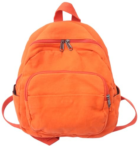 Makukke Rucksack Damen Klein, Canvas Cityrucksack Rucksäcke Daypacks Damen Rucksackhandtaschen Rucksack Für Lässig Schule Travel Wandern Arbeit,Orange Rucksack